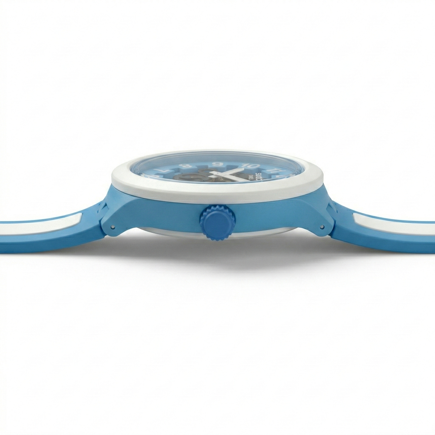 Swatch Big Bold Sky Blue – White Case Silicone Strap