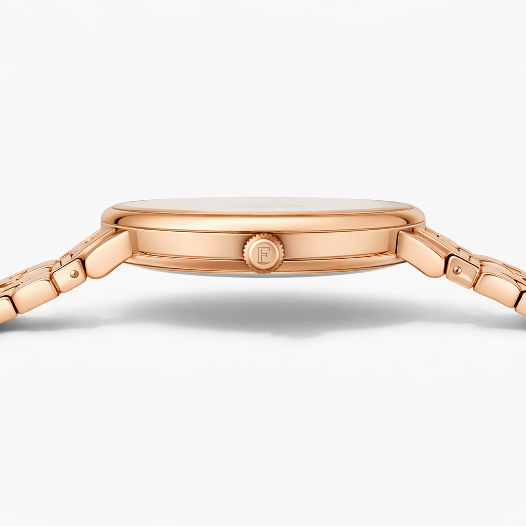 Fossil Minimal Champagne Dial Rose Gold Stainless Steel Bracelet