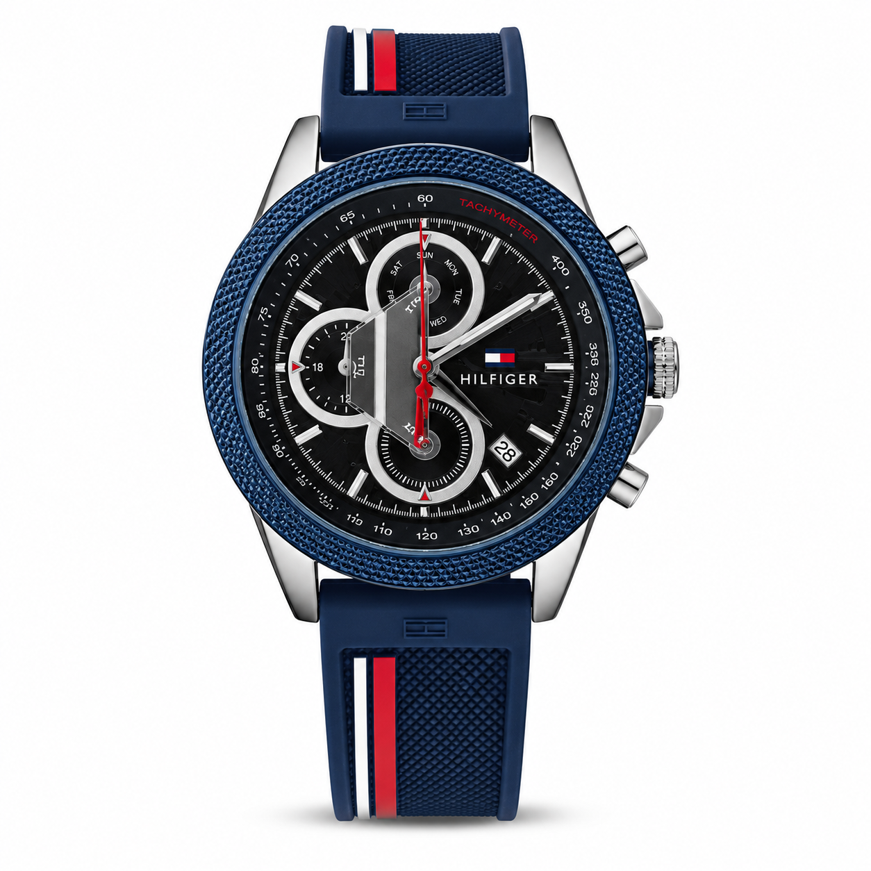 Tommy Hilfiger Sport Chronograph Navy Blue Silicone Strap Watch