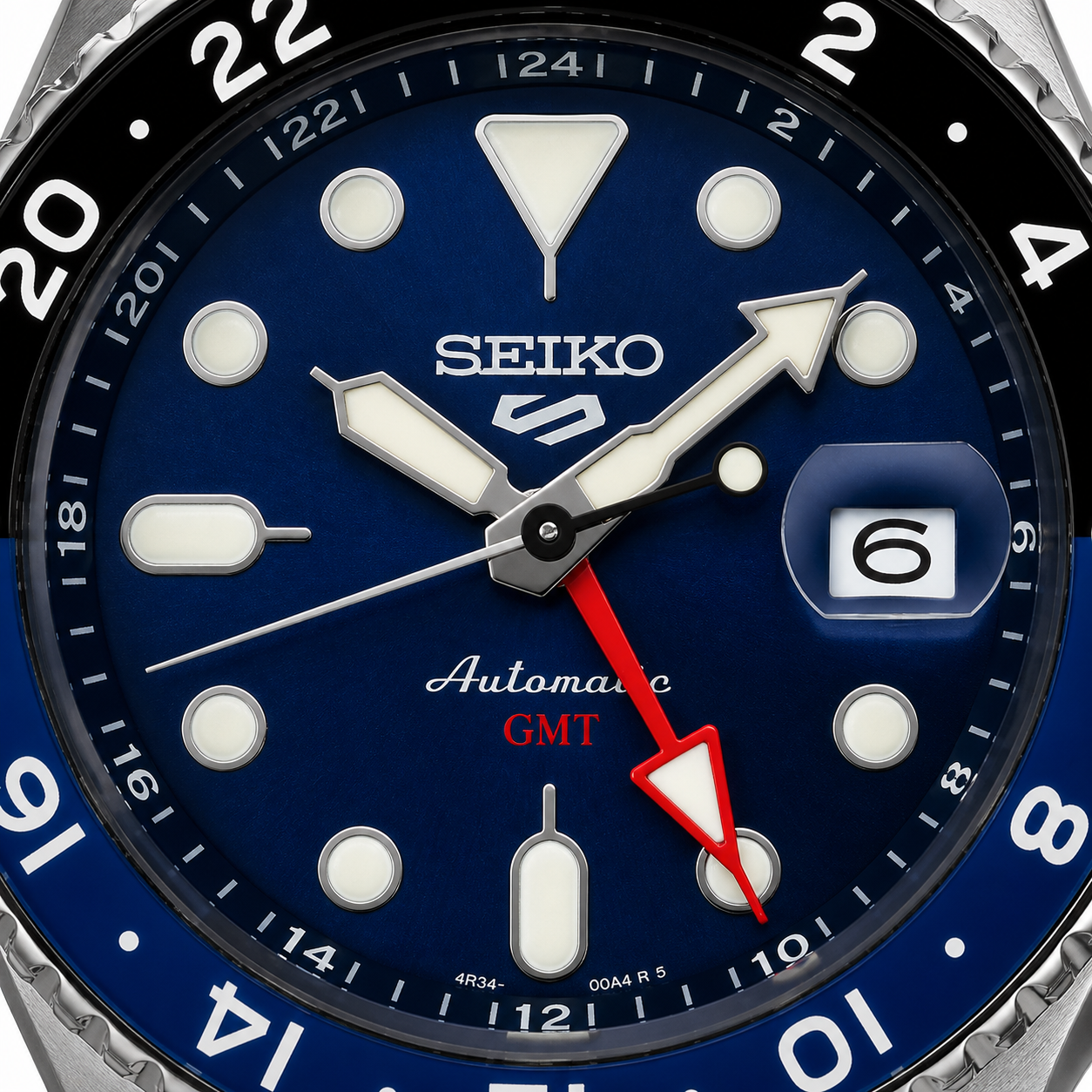 Seiko 5 GMT Automatic Stainless Steel Blue Dial Jubilee Watch