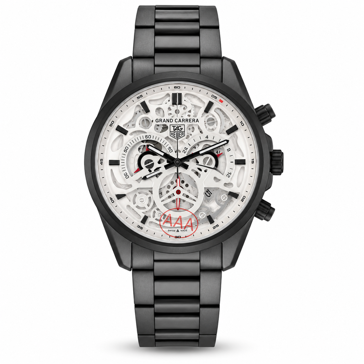 TAG Heuer Grand Carrera Skeleton Matte Black Stainless Steel Watch