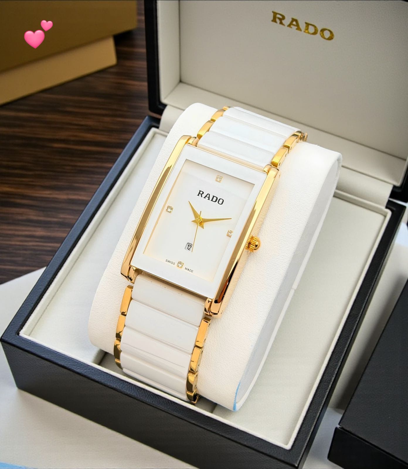 Rado Jubile Square White – Gold Accents