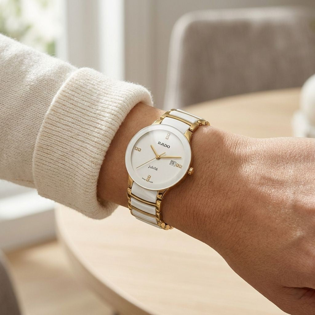 Rado Jubile Round White – Gold Accents