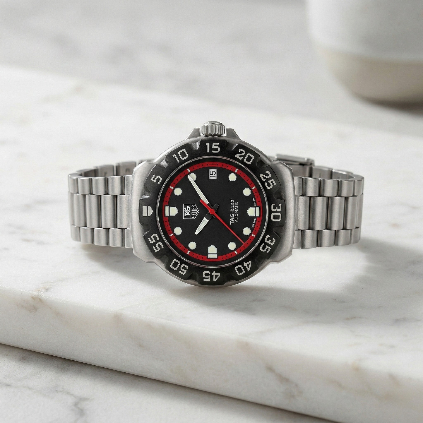 TAG Heuer Formula 1 Solargraph Black Dial Silver Case Stainless Steel Bracelet