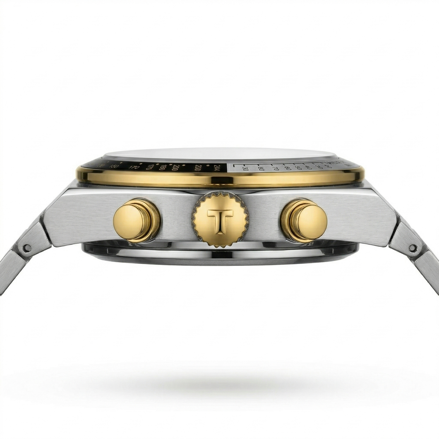 Tissot Chronograph Classic Black Dial Silver-Gold Two-Tone Stainless Steel Bracelet