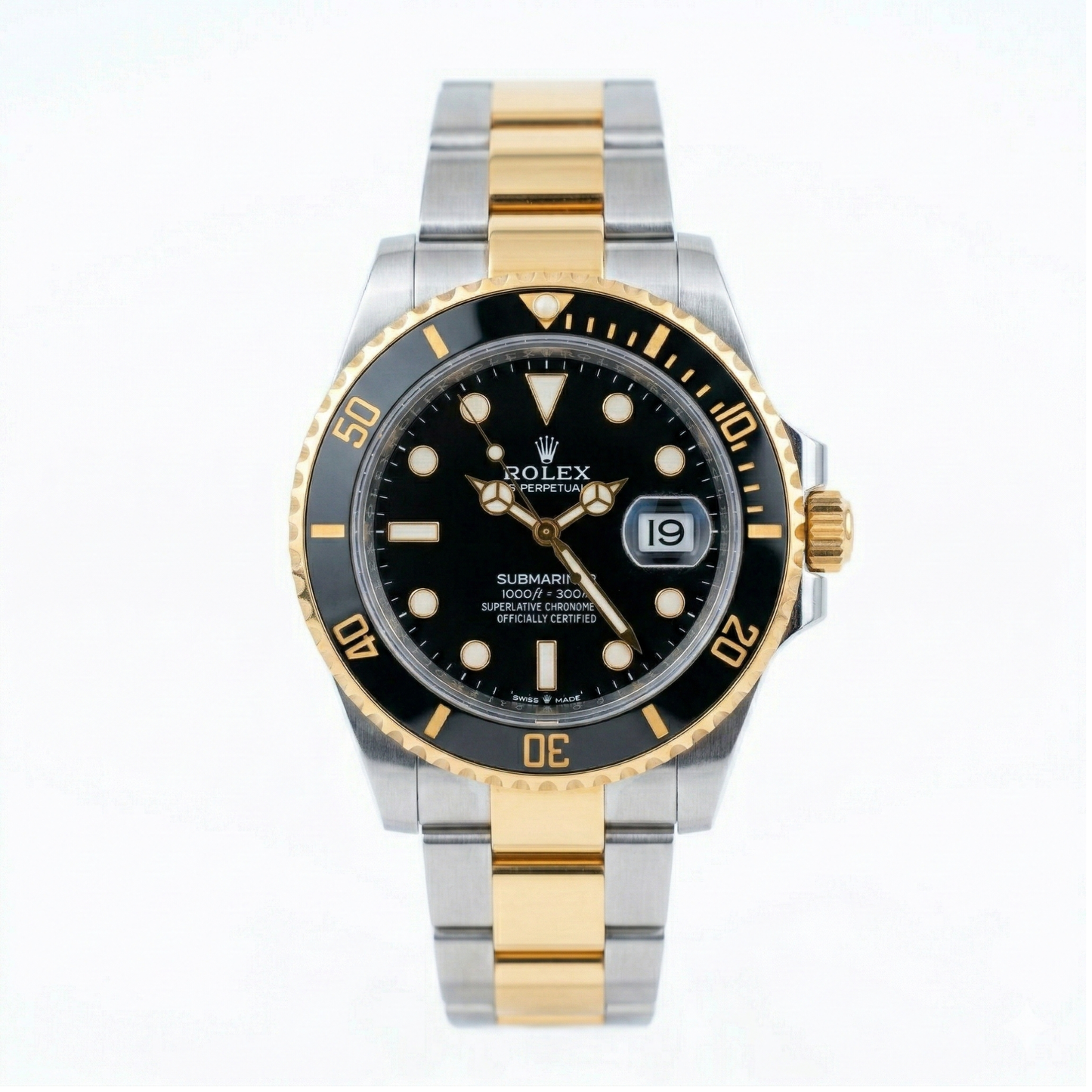 Rolex Oyster Perpetual Submariner Black Dial Gold Bezel Two-Tone Steel Bracelet