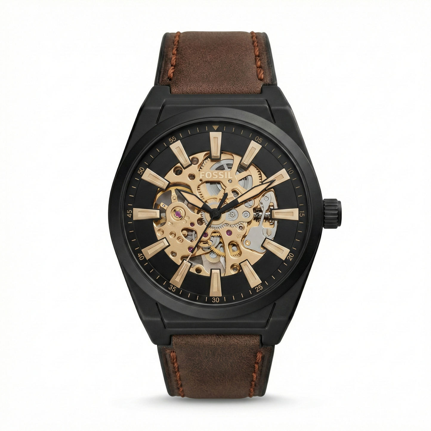 Fossil Everett Automatic – Brown Leather Strap