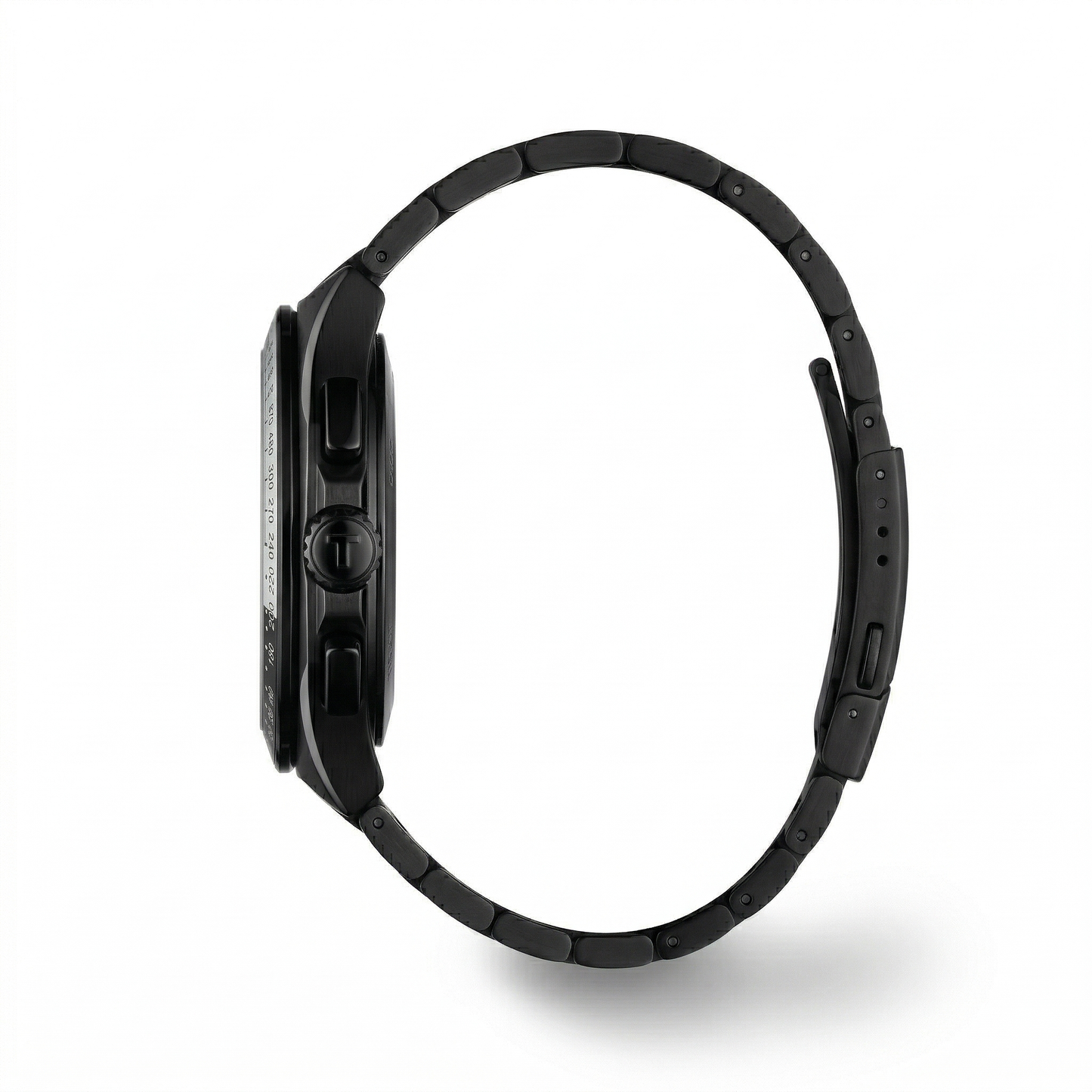 Tissot Chronograph Tonneau Black Dial Black Steel Bracelet