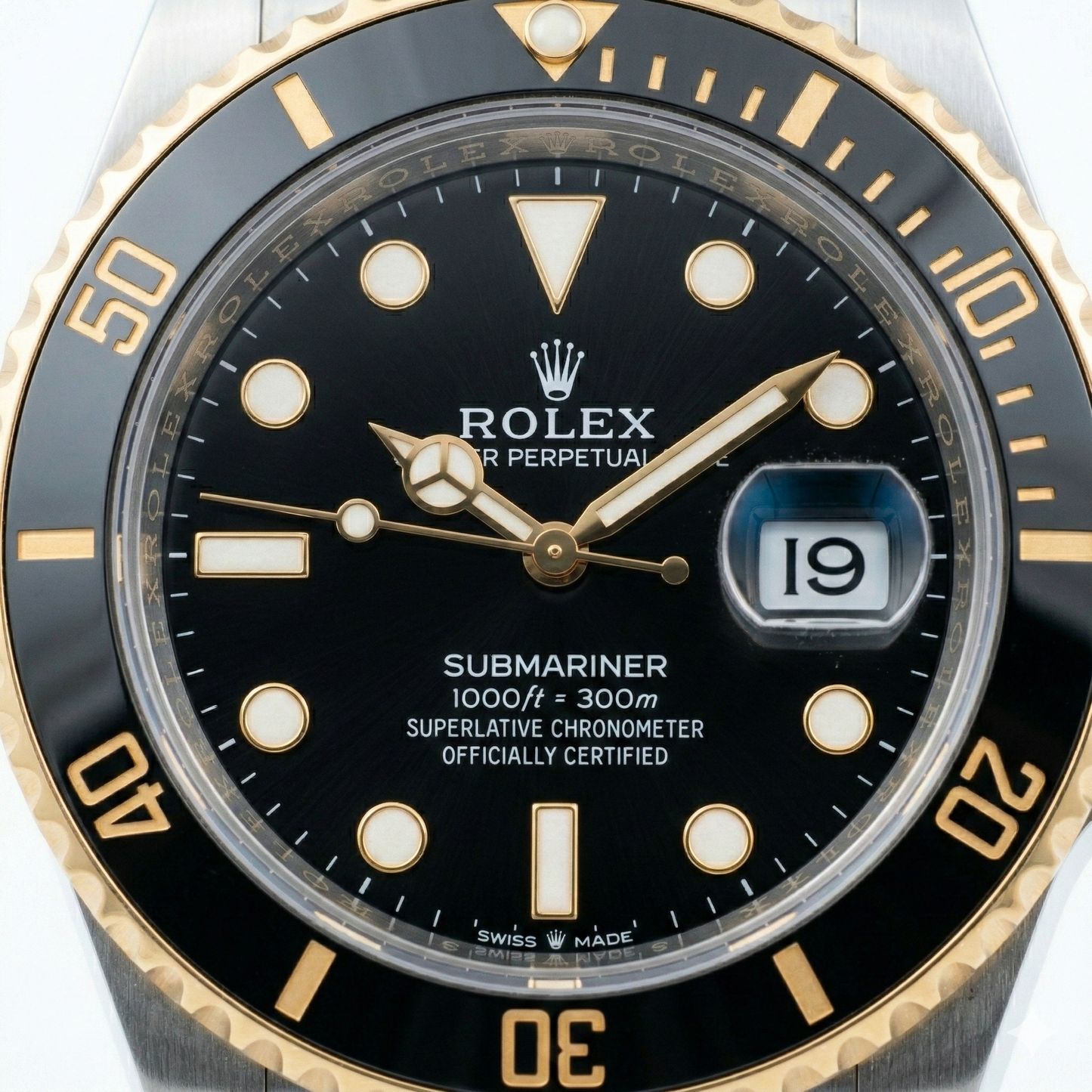 Rolex Oyster Perpetual Submariner Black Dial Gold Bezel Two-Tone Steel Bracelet