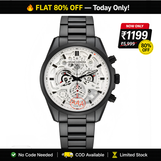 TAG Heuer Grand Carrera Skeleton Matte Black Stainless Steel Watch