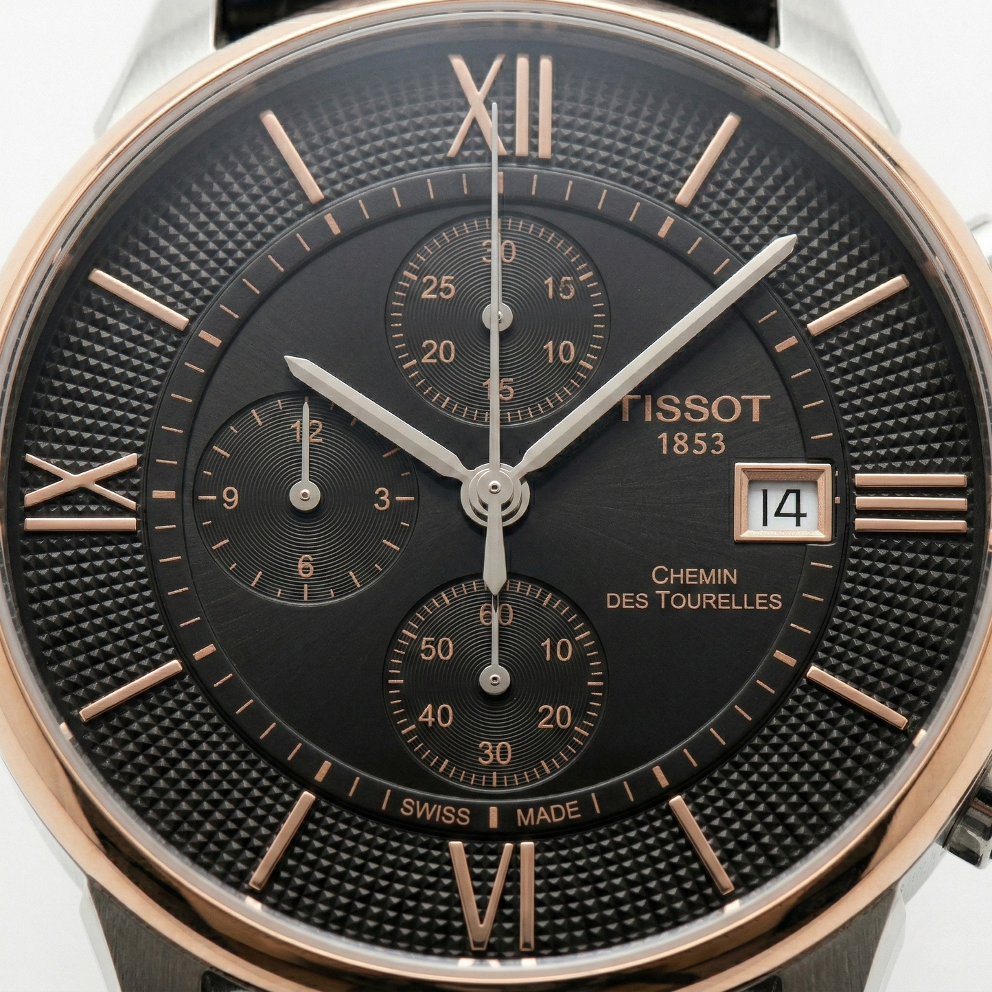 Tissot Chemin 1853 – Black Dial Rose Gold Chronograph Leather