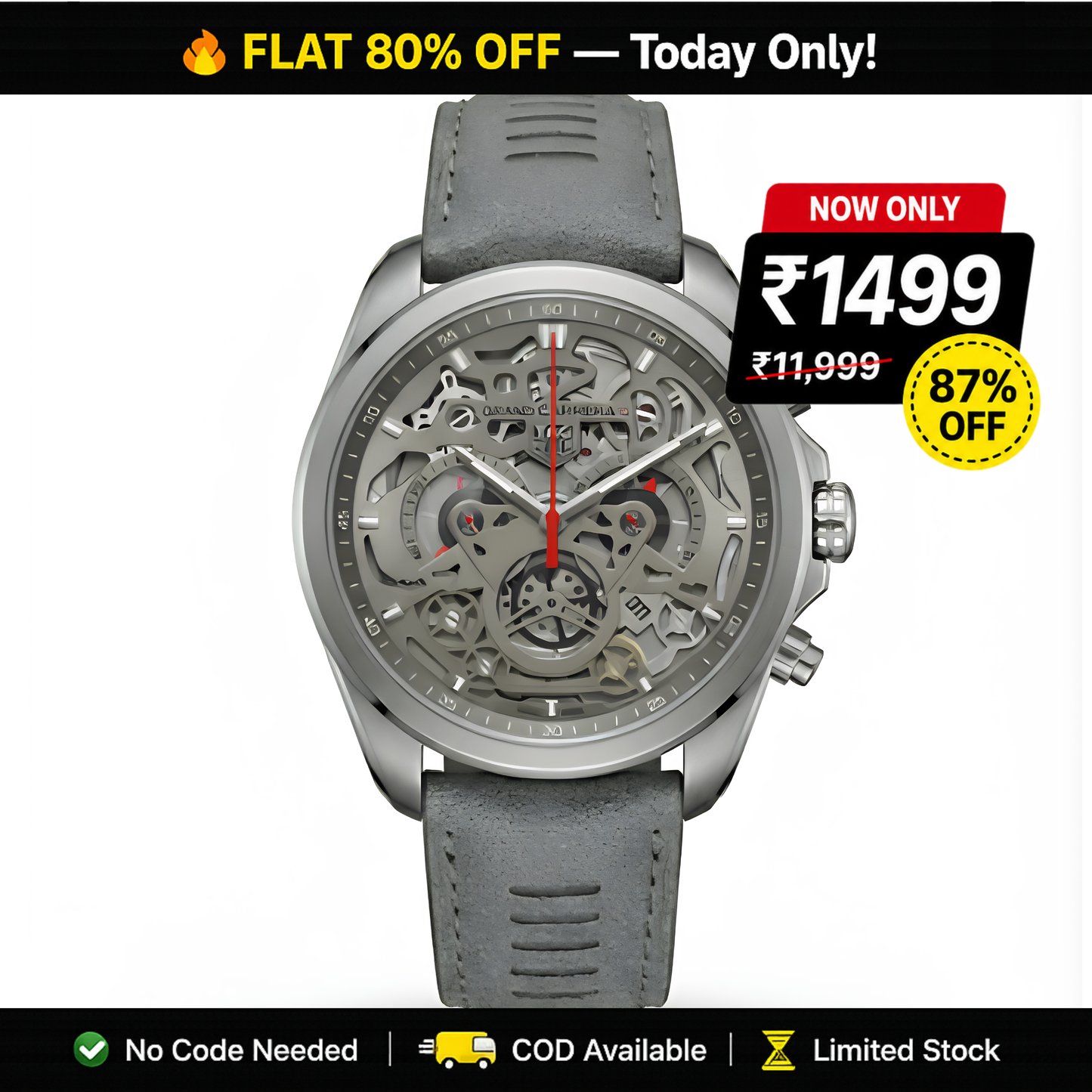 Tag Heuer CR7 G1 Skeleton Chronograph – Matte Grey