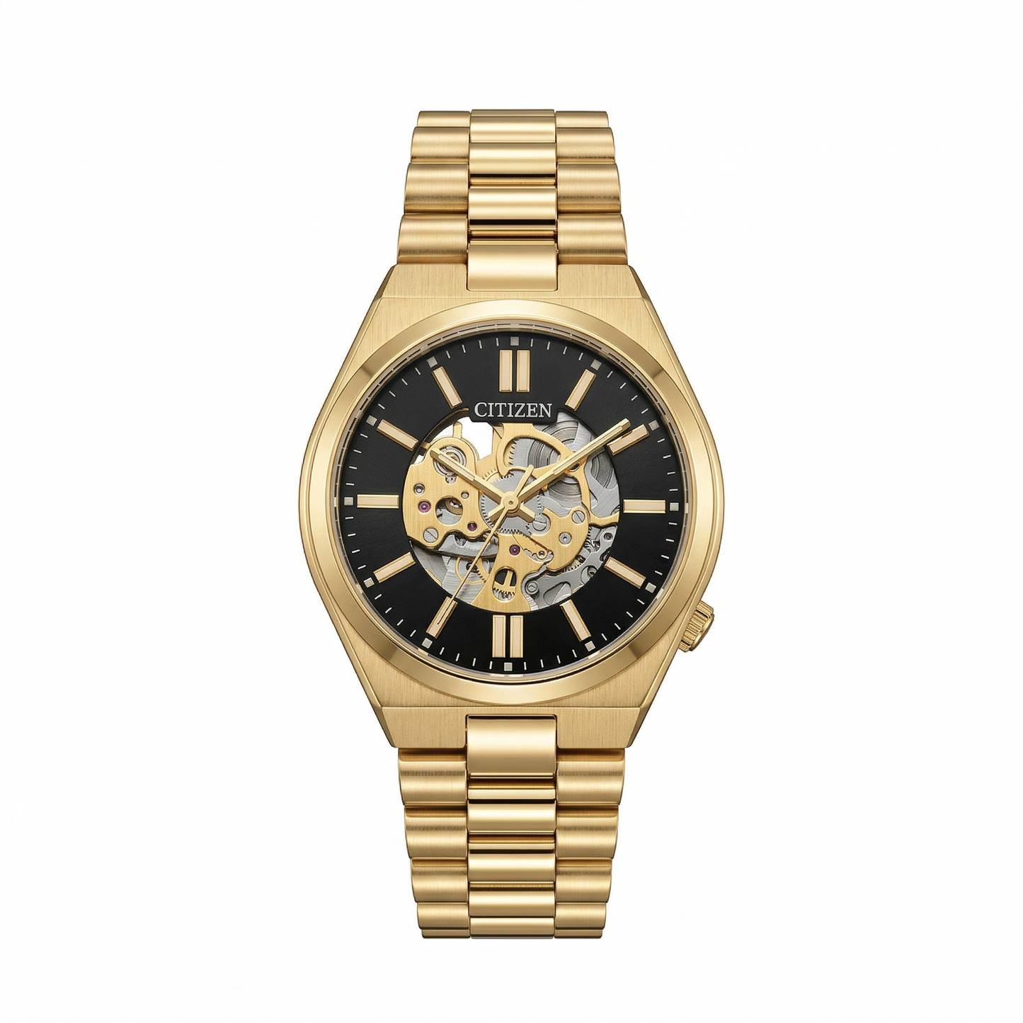 Citizen Open-Heart Automatic Gold Case Stainless Steel Bracelet