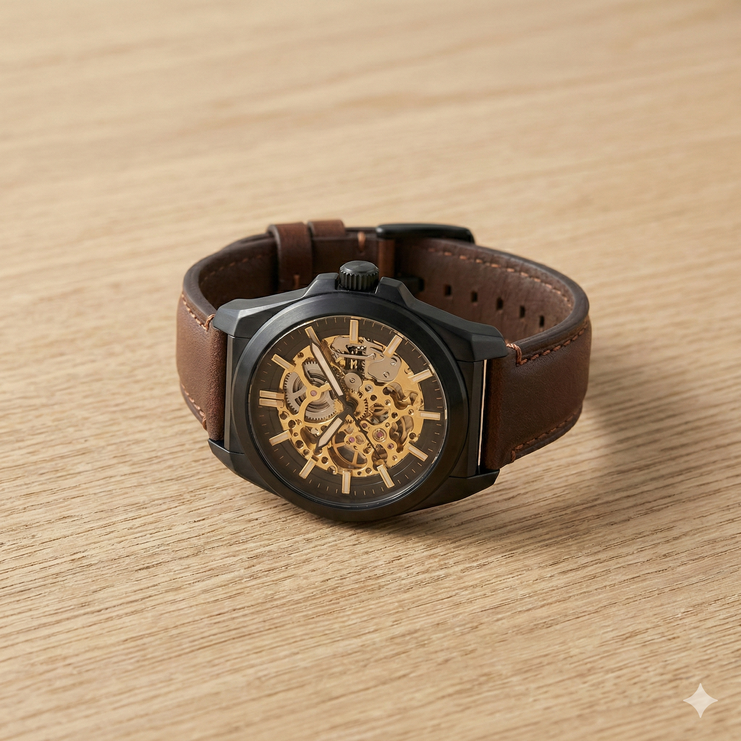 Fossil Everett Automatic – Brown Leather Strap
