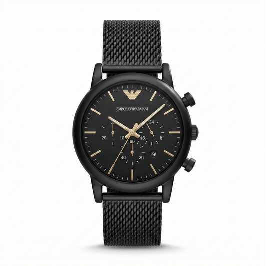 Emporio Armani Luigi AR196 – Black Chronograph Mesh