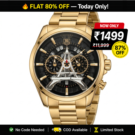 Tag Heuer Carrera Eiffel Tower Edition Black Dial Steel & Rose Gold Bracelet