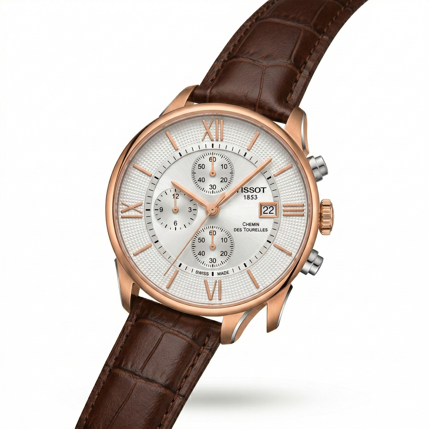 Tissot Chemin 1853 – White Dial Brown Leather Chronograph