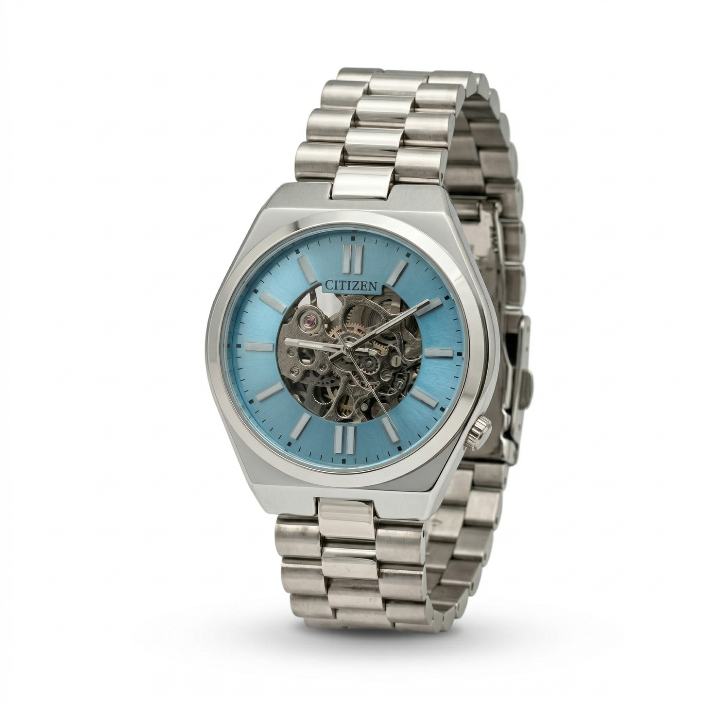 Citizen Skeleton Automatic Style Silver Case Steel Bracelet