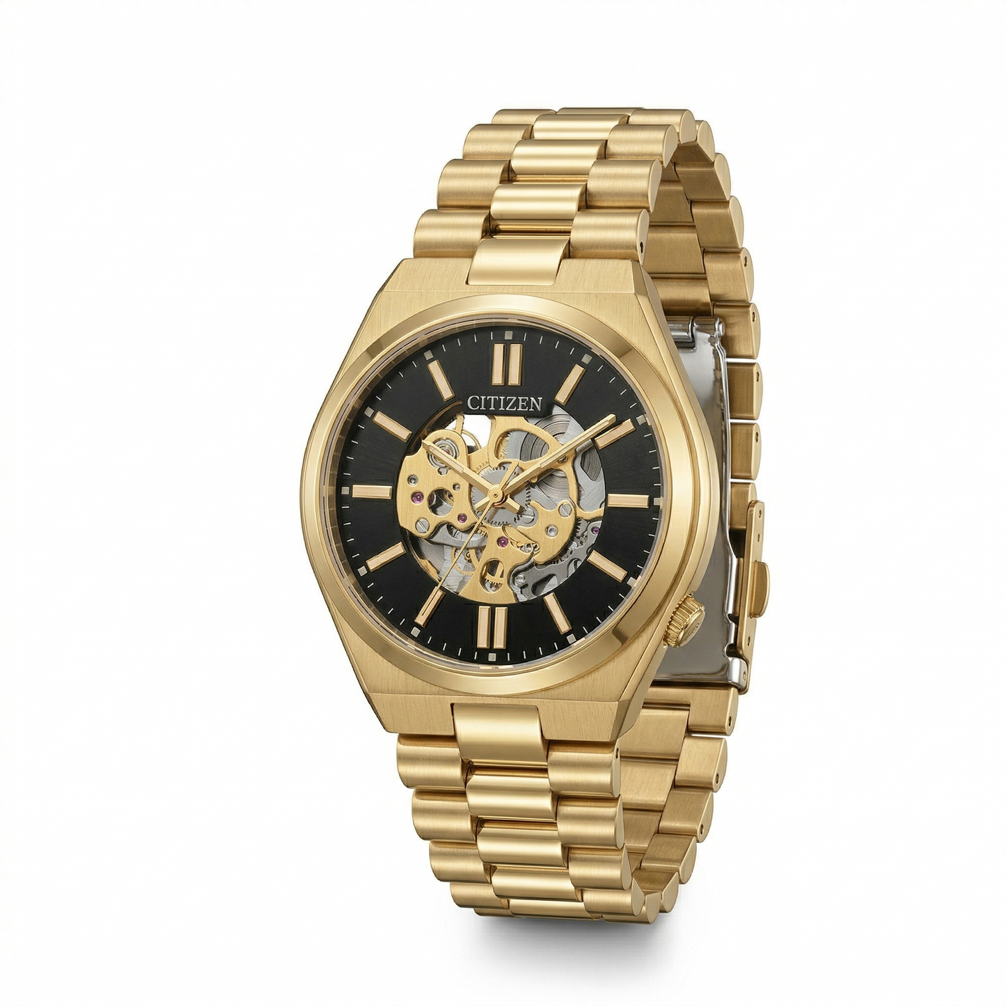 Citizen Open-Heart Automatic Gold Case Stainless Steel Bracelet