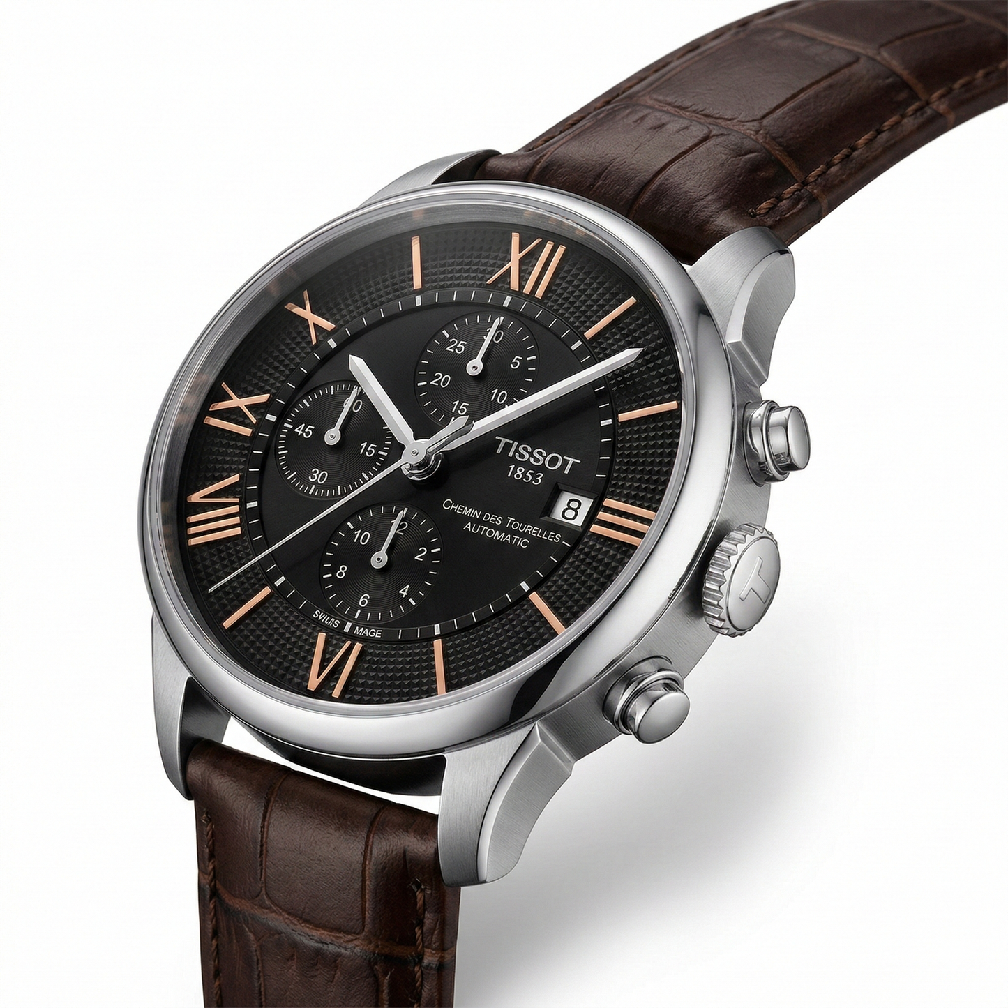 Tissot Chemin 1853 – Black Dial Brown Leather Chronograph