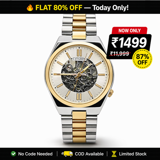 Citizen Open-Heart Skeleton Two-Tone Gold Steel Watch