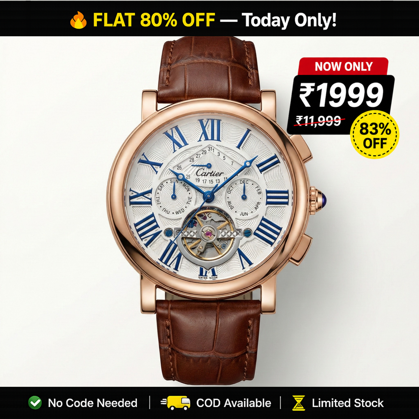 Cartier Ballon Automatic – Rose Gold Open Heart