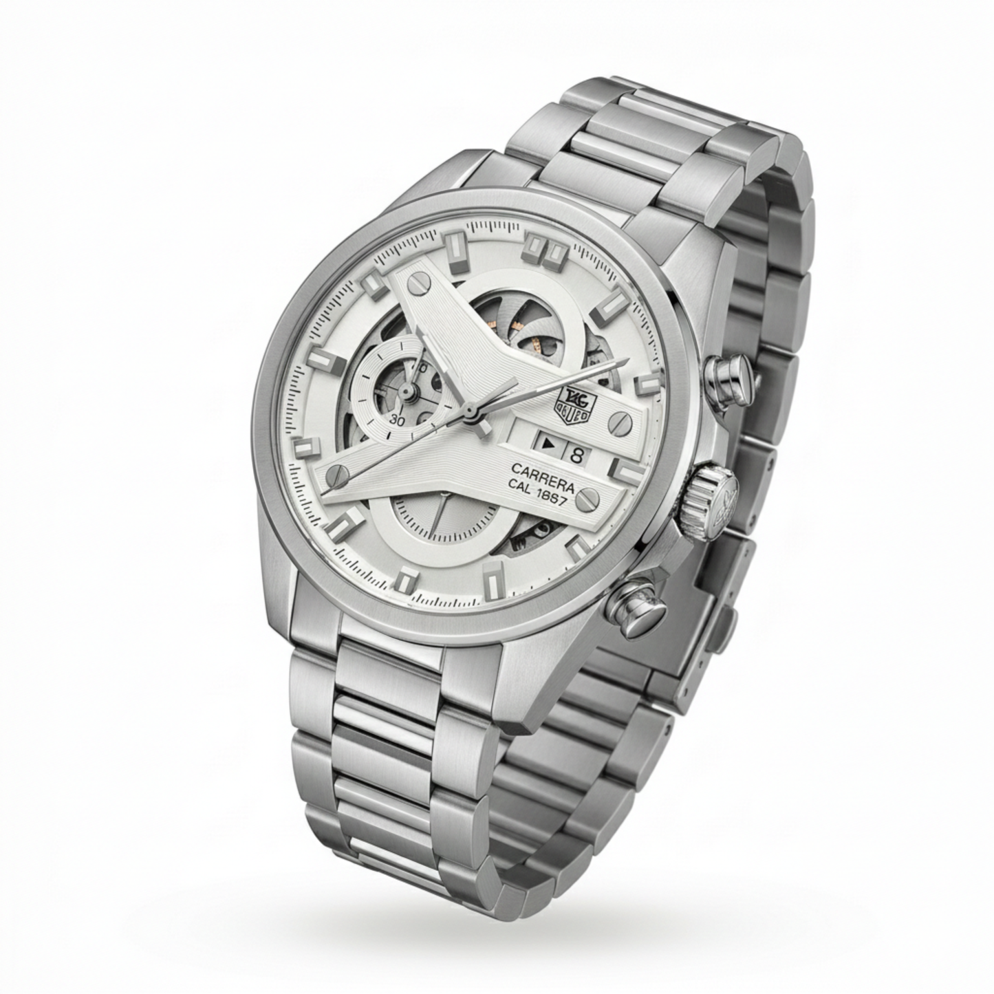 Tag Heuer CR7 G2C Skeleton Chronograph – Stainless Steel White