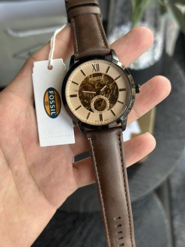 Fossil Skeleton Classic Cream Dial – Brown Leather Strap