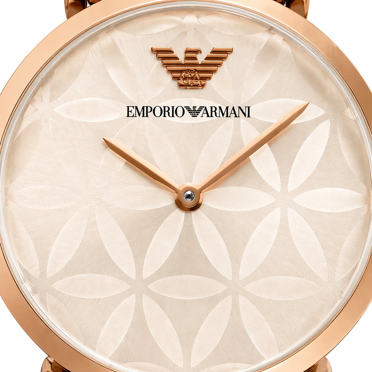 Emporio Armani Geometric Elegance Dial Watch – Rose Gold Case Stainless Steel Bracelet