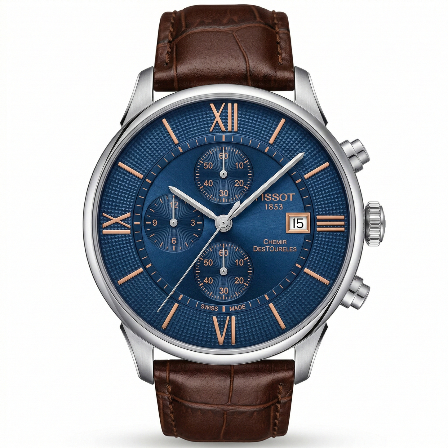 Tissot Chemin 1853 – Blue Dial Brown Leather Chronograph