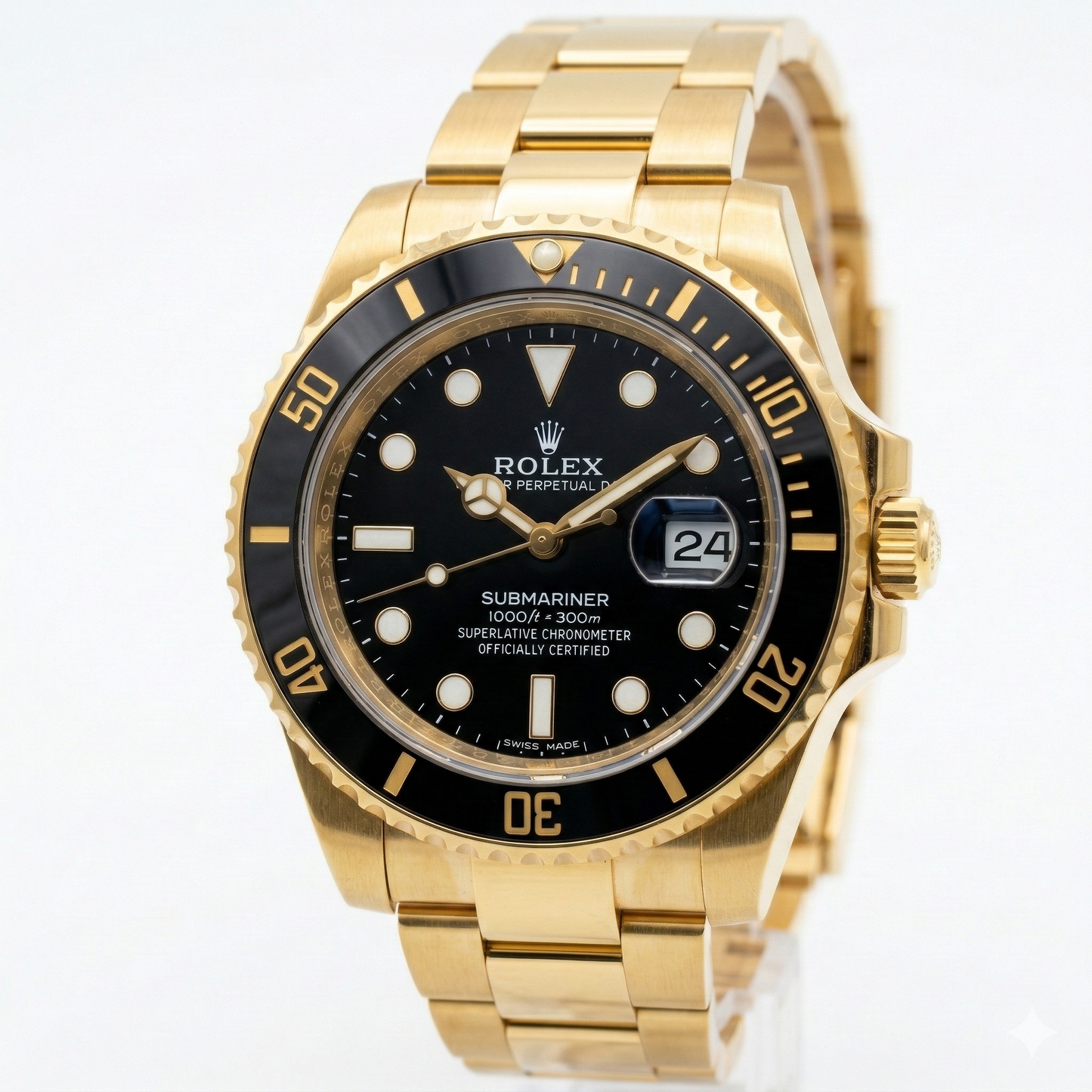 Rolex Submariner Style Gold Diver Watch – Gold Case Metal Bracelet