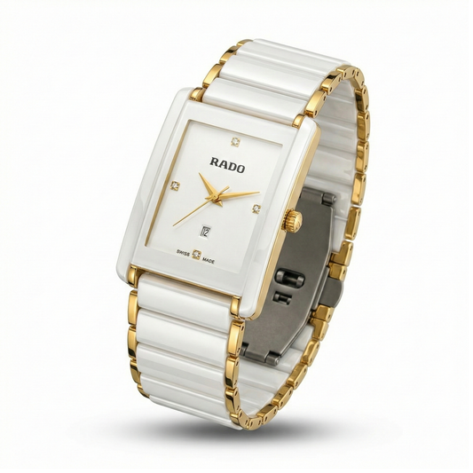 Rado Jubile Square White – Gold Accents