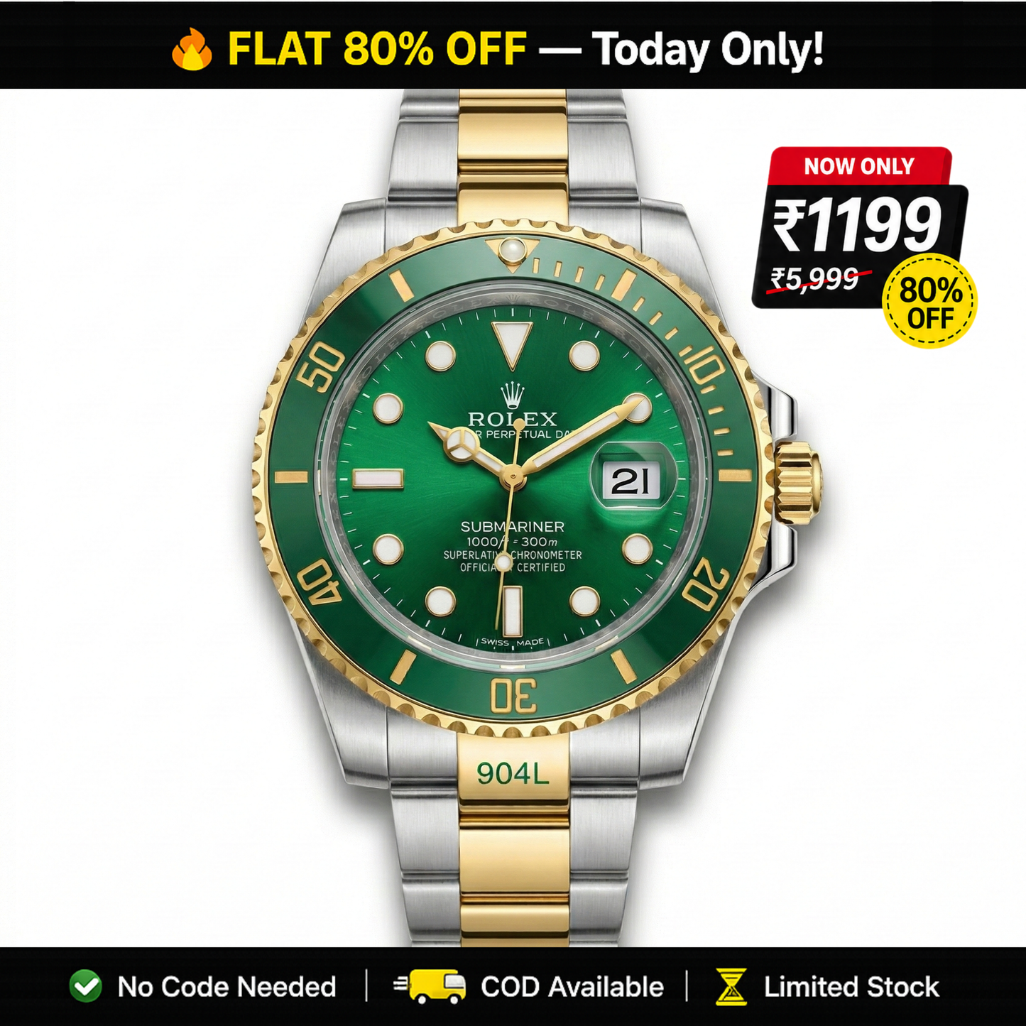 Rolex Oyster Perpetual Submariner – Green Dial Two-Tone Variant