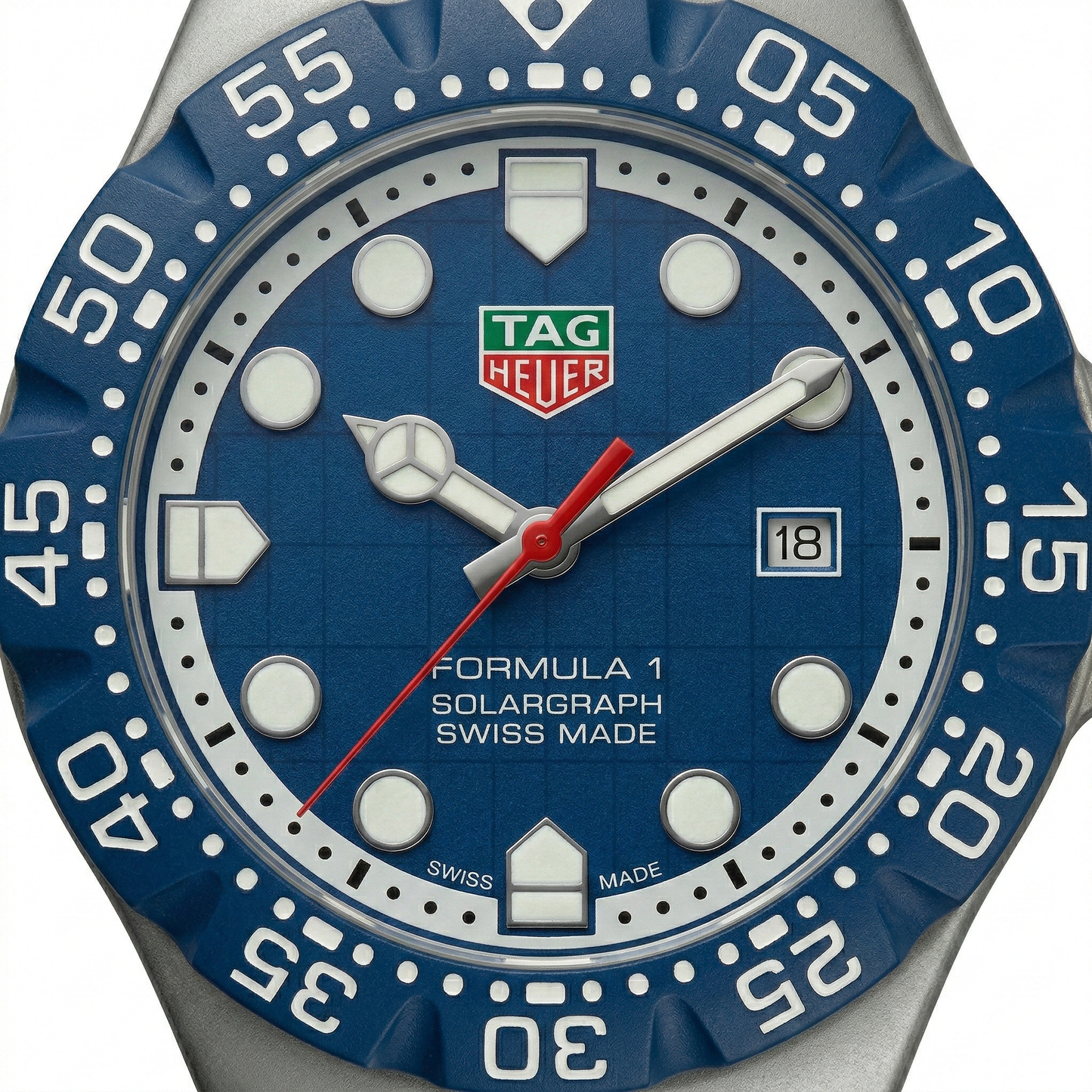 Tag Heuer Formula 1 Solargraph Blue Dial Grey Case Steel Bracelet