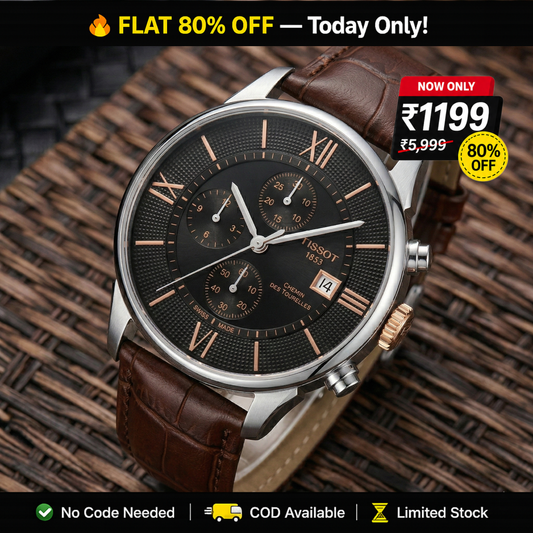 Tissot Chemin 1853 – Black Dial Brown Leather Chronograph