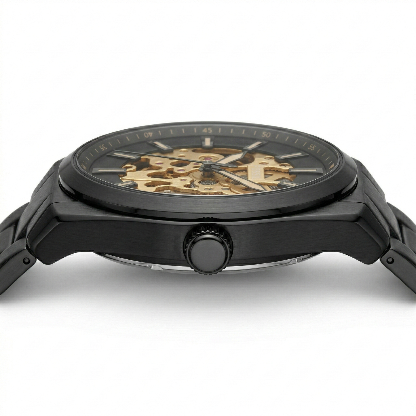 Fossil Everett Automatic Skeleton Black Case Black Stainless Steel Bracelet