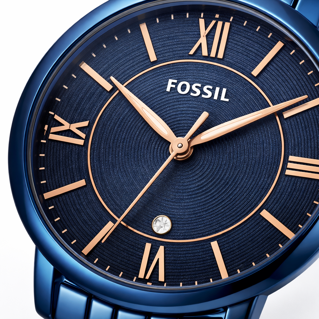 Fossil Minimal Blue Dial Blue Stainless Steel Bracelet