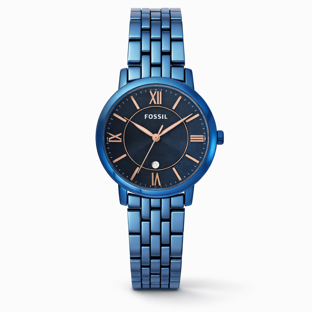 Fossil Minimal Blue Dial Blue Stainless Steel Bracelet