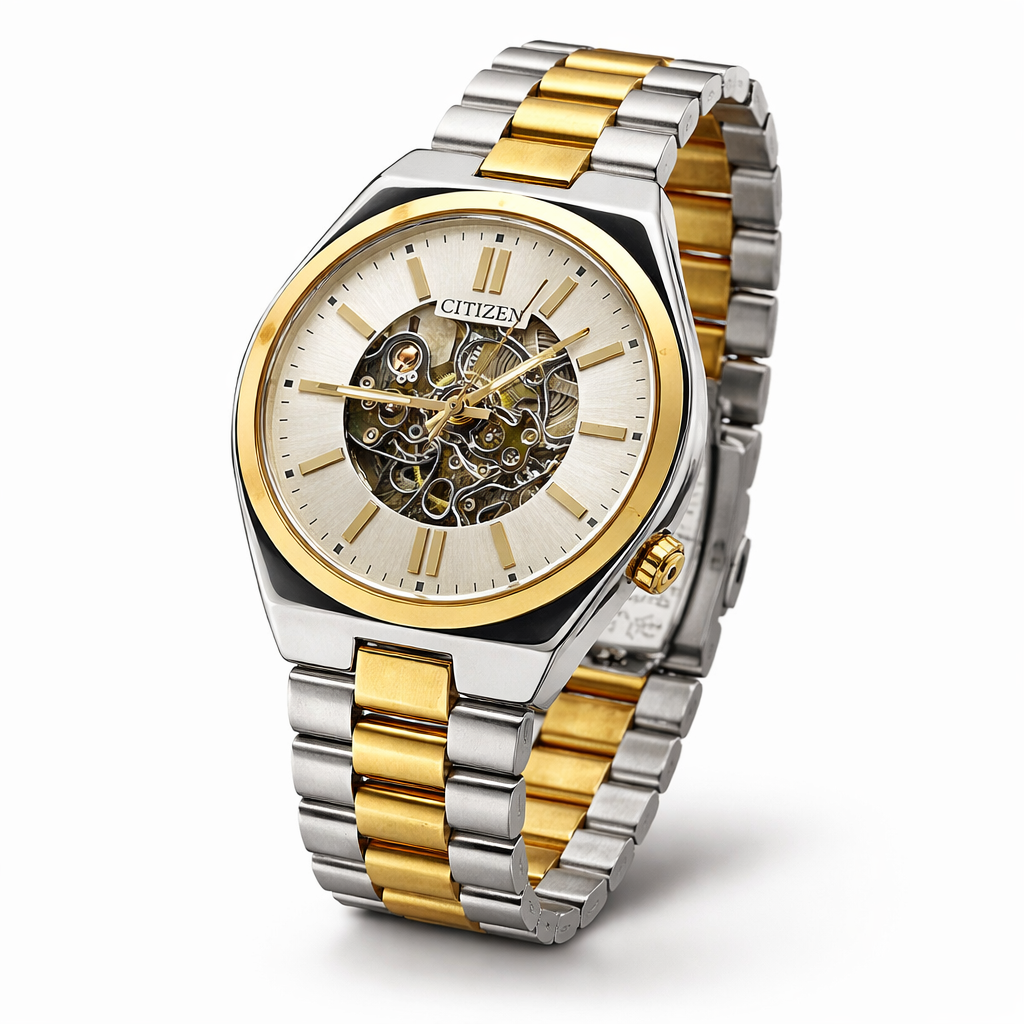 Citizen Open-Heart Skeleton Two-Tone Gold Steel Watch