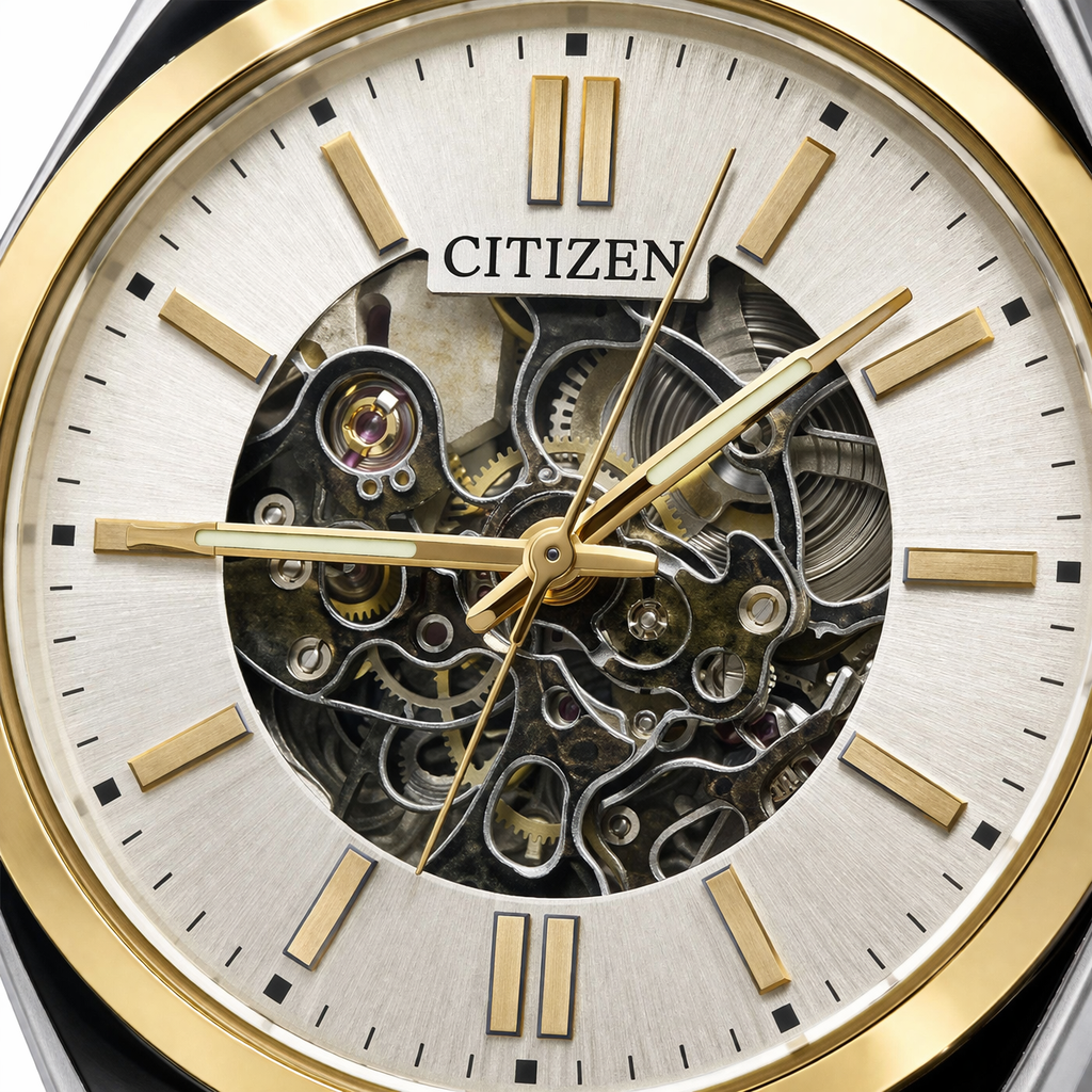 Citizen Open-Heart Skeleton Two-Tone Gold Steel Watch