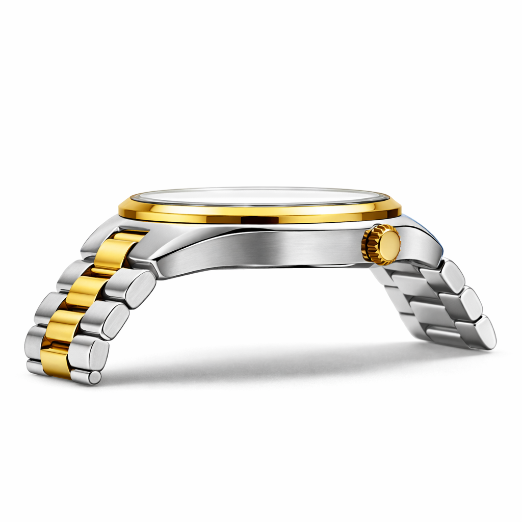 Citizen Skeleton Automatic Style Two-Tone Silver Gold Stainless Steel Bracelet Watch