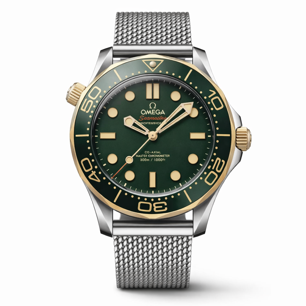 Aurex Diver Classic – Silver Case Green Dial Mesh Bracelet