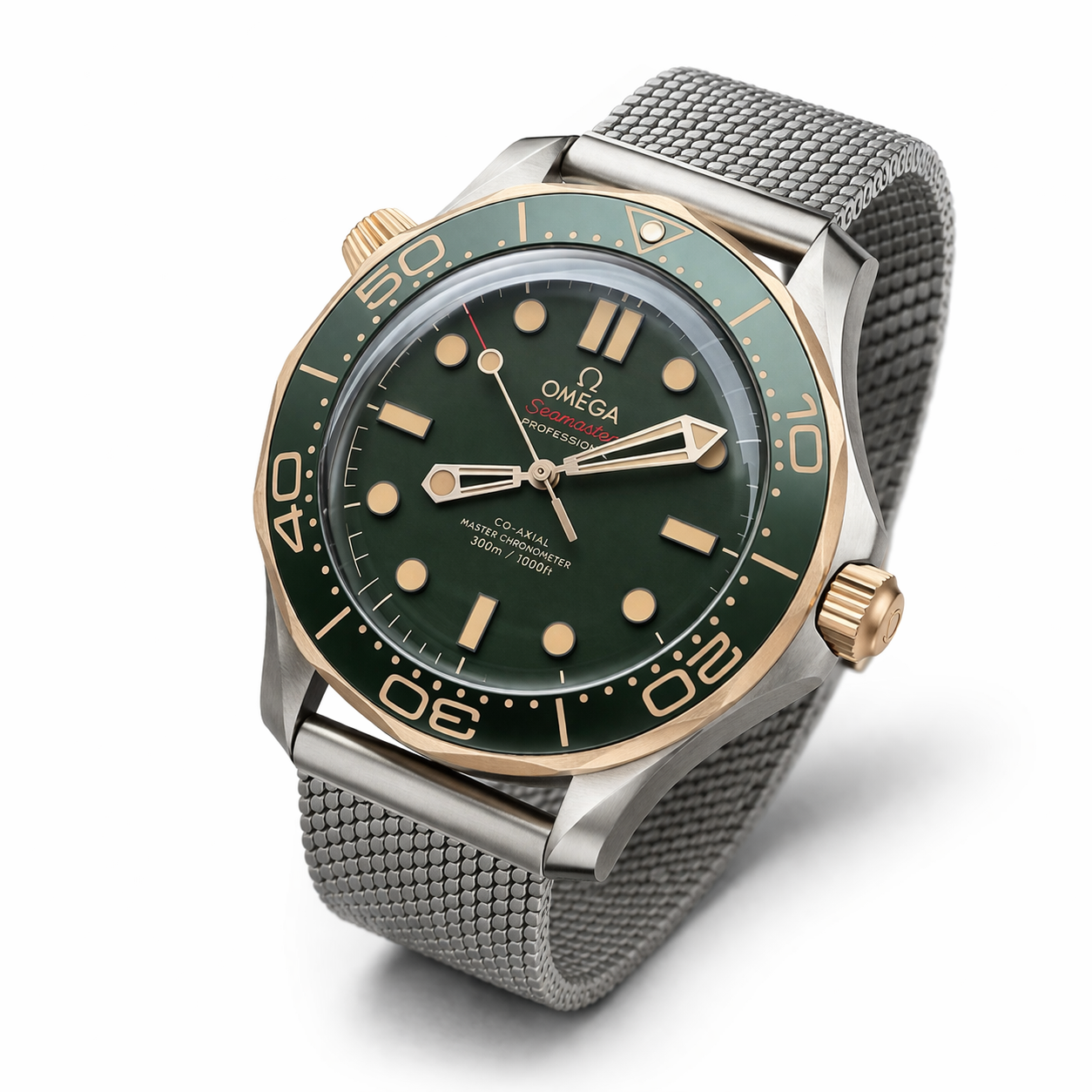 Aurex Diver Classic – Silver Case Green Dial Mesh Bracelet