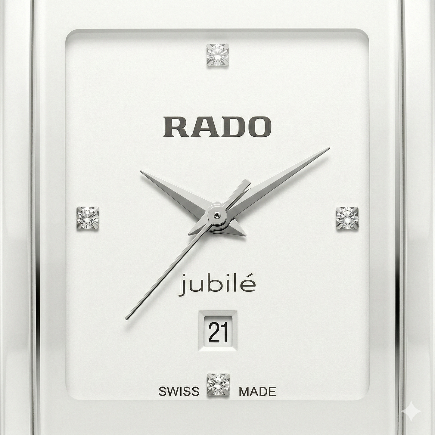 Rado Jubile Rectangle White – Silver Accents
