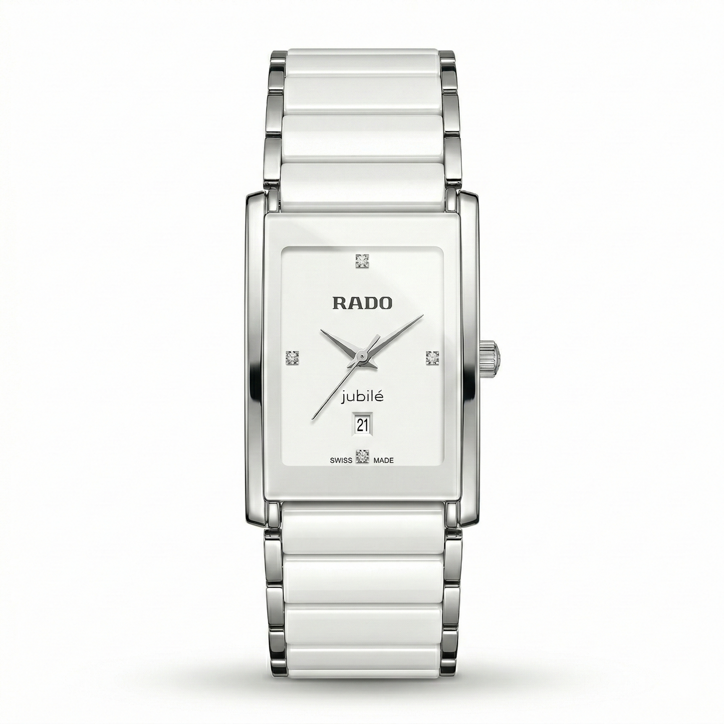 Rado Jubile Rectangle White – Silver Accents