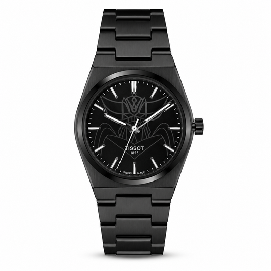 Tissot PRX Inspired Integrated Black Steel Watch Stealth Black Dial Stainless Steel Bracelet
