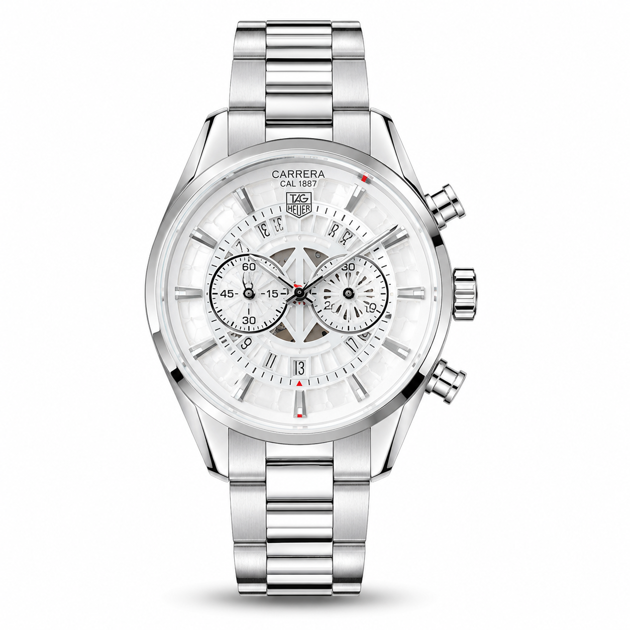 TAG Heuer Carrera Chronograph Silver Stainless Steel White Dial Watch