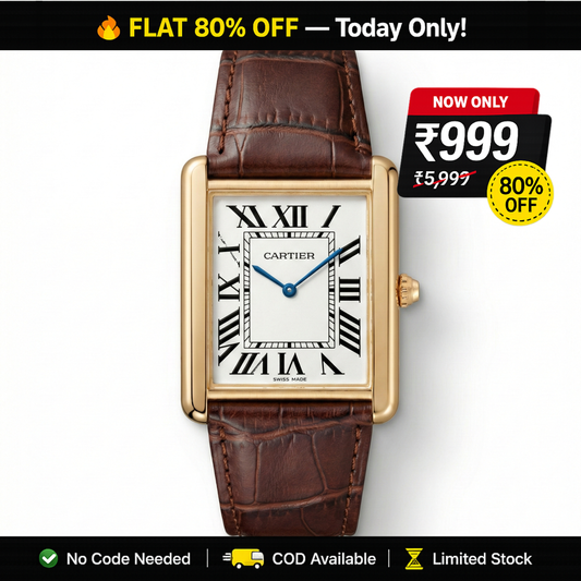 Cartier Slim Rectangular – Brown Leather Strap