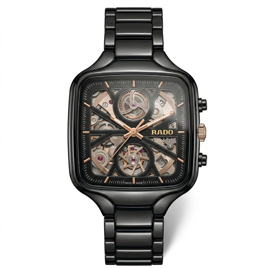 Rado true square black ceramic watch