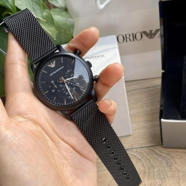 Emporio Armani Luigi AR196 – Black Chronograph Mesh